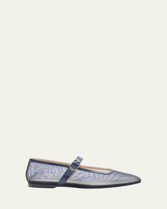 Mesh Mary Jane Ballerina Flats